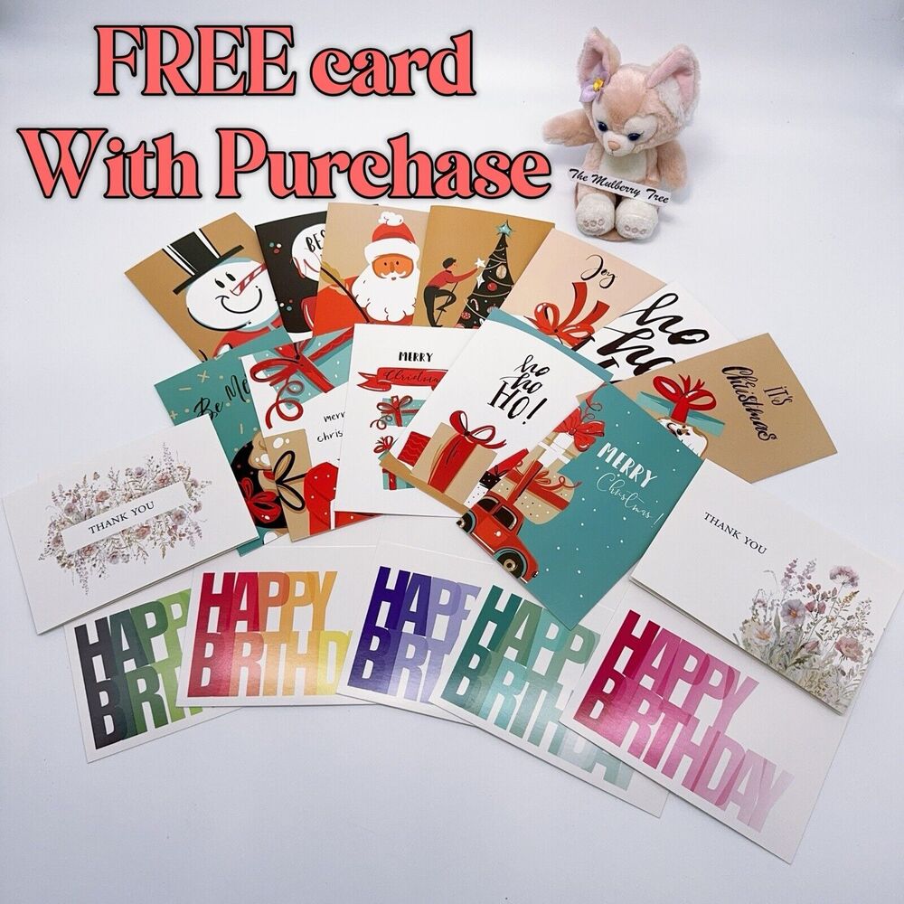 Free Personalized Cards with Handbag Purchase: Christmas Birthday & Thank You!